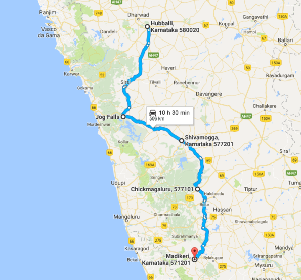 hubli to coorg