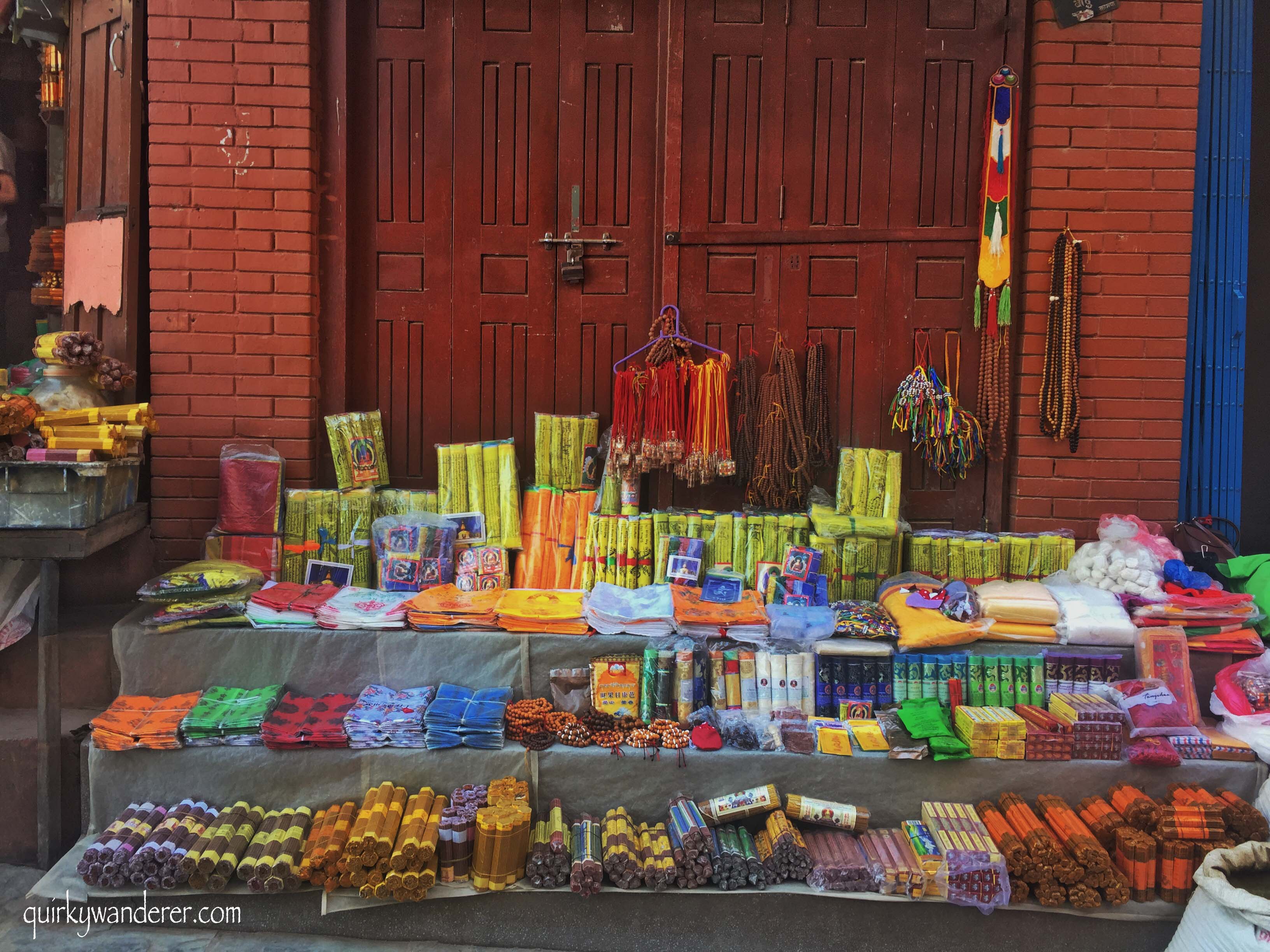 shops in Boudanath 